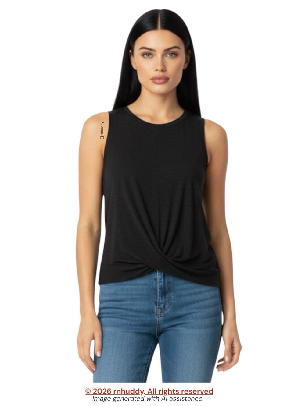 Soma wknd XL black twist front tank top